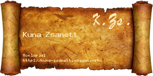 Kuna Zsanett névjegykártya